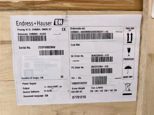 Transmisor de presión Endress Hauser 5WBB8H-43J6/0 de grado industrial