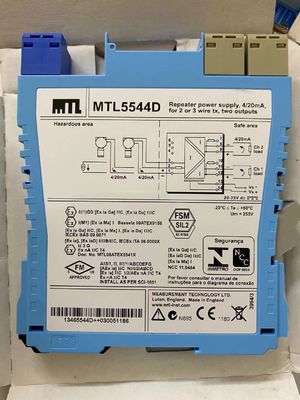 MTL5544D Fuente de alimentación del repetidor MTL Instrumentos 4/20ma Para 2 o 3 transmisores de alambre Dos salidas