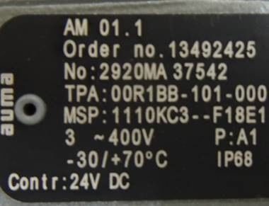 Controls del actuador AUMA AM 01.1 AM 02.1 Partes del actuador AUMA para el control de los actuadores de giros múltiples