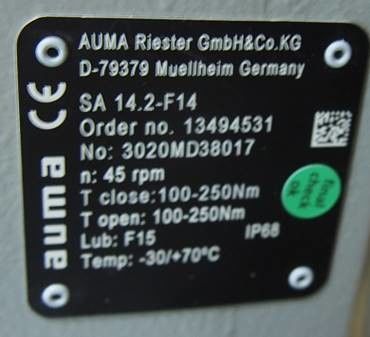 SAR 14.2-F14 AUMA SAR 07.2 SAR 14.6 Partes del actuador de la AUMA