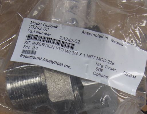23242-02 Emerson Rosemount Sensores de pH Adaptador de montaje de 1.5 "Inserción 1" X 0.75 "