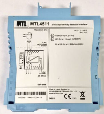 MTL4511 Interfaz de interruptor/detector de proximidad de instrumentos MTL de 1 canal, con detección de fallos en la línea