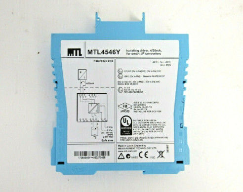 MTL4546Y Instrumentos MTL para aislar el conductor para posicionadores de válvulas HART de 4 ̊20 mA con detección de fallas de línea