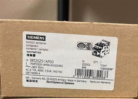 Siemens 3RT2035-1AP00 Contactor con 1 NO 1 NC Contactos auxiliares de tornillo tamaño terminal S2 6.6W a CA en estado de funcionamiento caliente