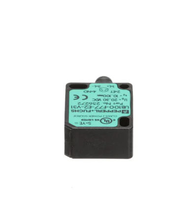 Sensor de detección directa por ultrasonido de Pepperl Fuchs UB100-F77-E2-V31 con retraso de respuesta ≤ 50 ms Masa de 10 g