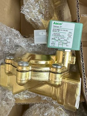 ASCO SCE238D008EMO.24/DC - Cuerpo de latón, EPDM, G1/2, 2/2 NC, Serie 238 Válvulas solenoides piloto operado integrado en piloto