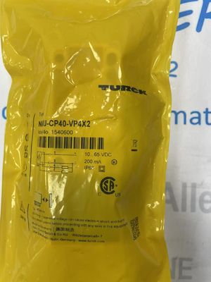 Sensor de proximidad de bloque inductivo Turck NI40U-CP40-VP4X2 para una instalación precisa sin descarga