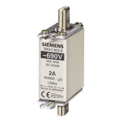 Elemento fusible HRC de baja tensión Siemens 3NA3814-6 para rango de medición 30 bar y brida ovalada durante la operación