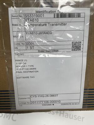 Transmisor de temperatura YOKOGAWA YTA610-JA1A4DB