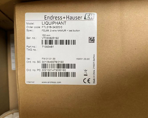 E+H FTL51B-3M7P5/0 Interruptor de nivel de tenedor de afinación de líquido