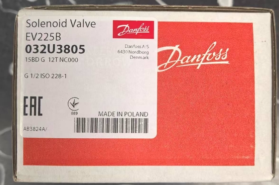 Válvula solenoide Danfoss, EV225B, Función: NC, G, 1/2, 3 m³/h, PTFE 032U3805